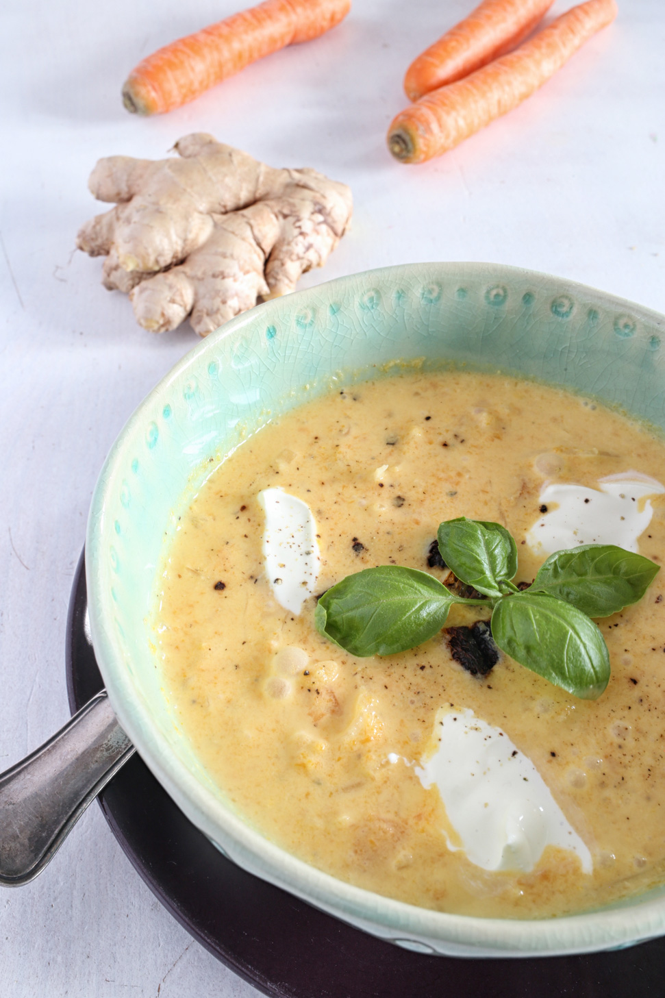 Möhrencremesuppe mit Sauerkraut und Ingwer - Pottgewächs