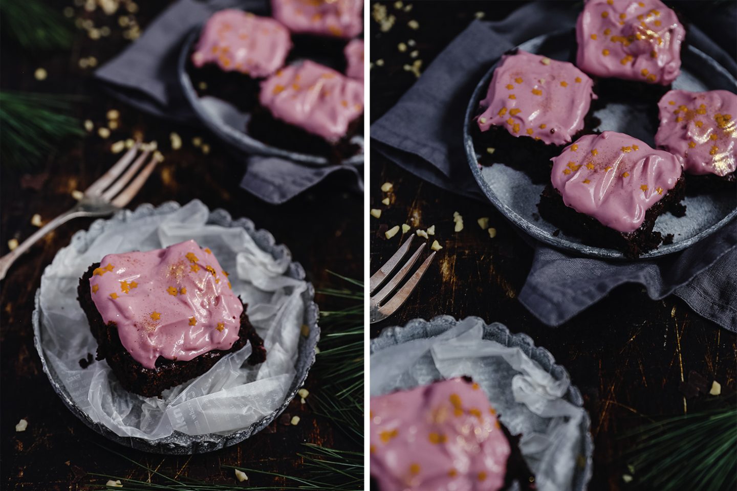 Schoko-Brownies mit Glühwein-Frosting - Pottgewächs